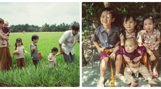 'Cười ra nước mắt' với vợ chồng Lý Hải, Minh Hà cùng đàn con 'nheo nhóc' trong bộ ảnh hóa thân thành nông dân