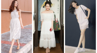 Mỹ nhân Việt tinh khôi với váy trắng trong ngày hè nắng nóng