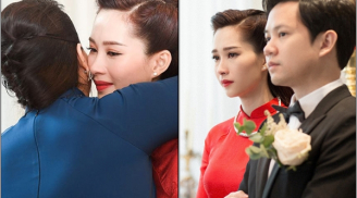 Xúc động trước hình ảnh Hoa hậu Thu Thảo ôm mẹ khóc trước khi lên xe hoa về nhà chồng