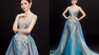 Cận cảnh chiếc váy dạ hội cực gợi cảm gây 'sốt' của Thùy Dung ở Chung kết Hoa hậu Quốc tế 2017!