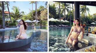 Hoa hậu Phạm Hương 'đốt cháy' khu bể bơi khi diện bikini khoe thân hình bốc lửa