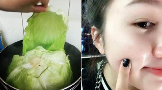 Rửa mặt bằng nước luộc rau bắp cải, cô gái 'hết hồn' vì da mặt trắng bóc, lỗ chân lông se khít