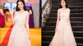 Hoa hậu Đỗ Mỹ Linh đẹp mong manh khoe vai trần gợi cảm giữa tiết trời đông Hà Nội