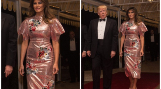Cận cảnh chiếc váy ánh kim hơn 5.000 USD được đệ nhất phu nhân Melania Trump vừa diện đã gây sốt