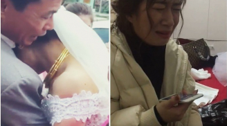 Chị em rớt nước mắt với hình ảnh cô dâu bật khóc nức nở trong ngày cưới vì không nỡ rời xa bố mẹ