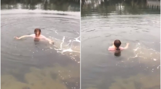 Lạnh cắt da cắt thịt, cô gái sẵn sàng nhảy xuống hồ chỉ vì cá cược 50 nghìn đồng