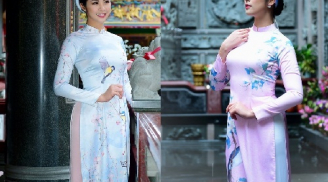 Công khai bạn trai đại gia, Hoa hậu Ngọc Hân gợi cảm trong tà áo dài