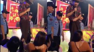 Trường Giang bị fan nữ kéo tụt quần trên sân khấu