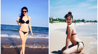 Dù đã là gái 2 con, bà xã Đăng Khôi vẫn khoe dáng chuẩn, gợi cảm với bikini