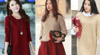 Bí quyết phối áo len dáng dài để phong cách như gái Hàn