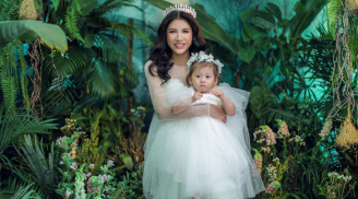 Cựu người mẫu Trang Trần làm cô dâu ngọt ngào bên con gái cưng