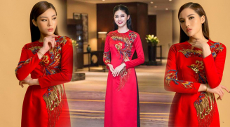 Hoa hậu Kỳ Duyên và Á hậu Thanh Tú lần đầu 'đụng hàng' áo dài cách điệu
