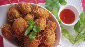 Cách làm món mỳ cuốn thịt heo chiên giòn ngon, đẹp mắt