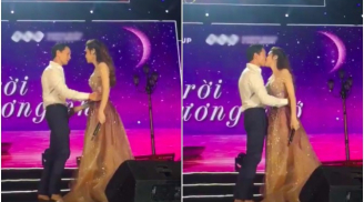 'Phát sốt' với clip Hồ Ngọc Hà và Kim Lý công khai khóa môi trên sân khấu