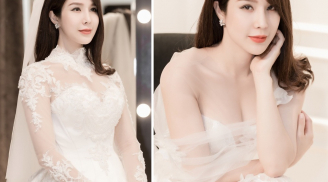 Diệp Lâm Anh đẹp rạng ngời với váy cô dâu trắng muốt lộng lẫy