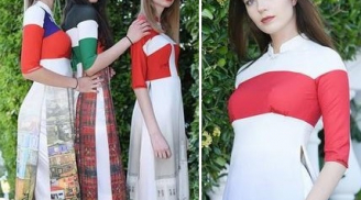 Dàn người mẫu quốc tế xúng xính áo dài của nhà thiết kế Việt
