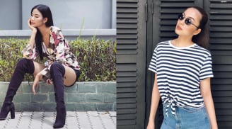 Tăng Thanh Hà 'cân' cả street style sao Việt tuần này chỉ với áo phông kẻ và quần jeans