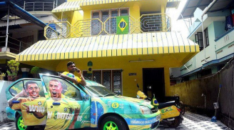 Fan cuồng Ấn Độ sơn nhà, sơn xe màu vàng mong Brazil vô địch World Cup