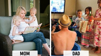 Sự khác nhau giữa bố và mẹ khi chăm con không thể chân thực hơn