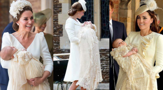 Những điểm trùng hợp về trang phục của Công nương Kate trong 3 lần làm lễ rửa tội cho các con