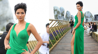 Trên đường đua hở bạo, Hoa hậu H'Hen Niê diện váy xẻ cao 'nổi bần bật' giữa rừng mỹ nhân Việt