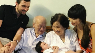 Khoảnh khắc hạnh phúc của vợ chồng Hà Anh khi đưa con ra Hà Nội thăm gia đình