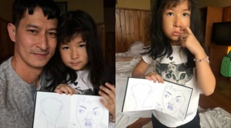“Cười bể bụng” với bức chân dung con gái Huy Khánh vẽ bố