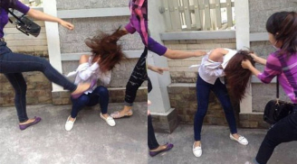 Nữ sinh bị bạn đánh đập túi bụi, bạn bè xung quanh không ngăn còn cổ vũ “đập đầu nó đi”