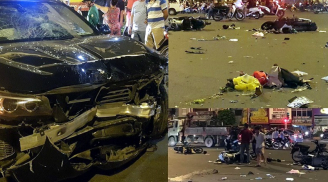 Nữ tài xế lái BMW tông nát  5 xe máy và 1 xe taxi, 1 người chết, nhiều người nhập viện