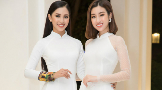 Hoa hậu Trần Tiểu Vy lần đầu 'đọ sắc' với đàn chị Đỗ Mỹ Linh sau đăng quang