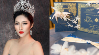 Hé lộ thiệp cưới sang trọng của Hoa hậu Đại dương Đặng Thu Thảo