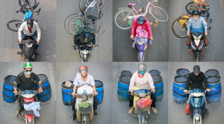 Bộ ảnh 'Người Hà Nội đi xe máy' với góc máy trên cao gây sốt cộng đồng mạng