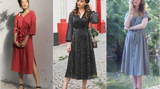 Ngày giao mùa xuống phố với váy midi sành điệu như fashionista