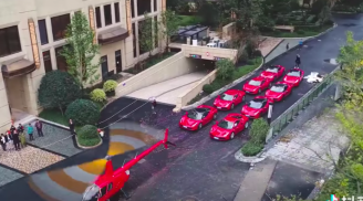 Choáng váng với đám cưới dùng trực thăng và 8 chiếc Ferrari đỏ chói đi rước dâu
