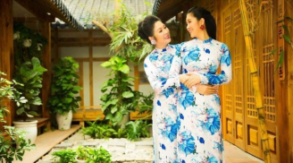 Bà Mai – NSND Hồng Vân bỗng tình cảm với cô con gái Hương – Lê Phương trong bộ ảnh áo dài đón xuân