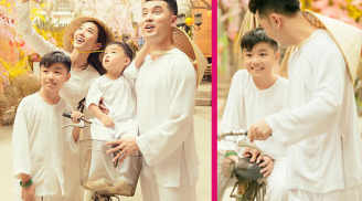 Phát sốt với hình ảnh Ưng Hoàng Phúc chăm sóc con riêng của vợ như con đẻ trong buổi chụp hình gia đình