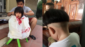 Được bố trổ tài cắt tóc cho ngày đầu năm nhưng cô con gái 3 tuổi lại khóc thét, sợ hãi vì điều này