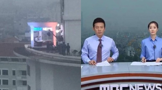 Dân mạng “choáng váng' với hình ảnh đài truyền hình Hàn Quốc đưa tin thời sự ngay trên nóc khách sạn Daewoo Hà Nội