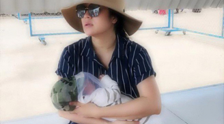 'Bất chấp' việc ở cữ, Thanh Thúy ôm con 1 tháng tuổi 'bỏ' ra đảo