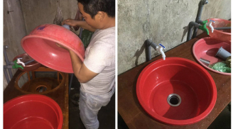 Học theo chồng Việt Nam 'chất lượng cao’: Không có tiền thì tự chế bồn rửa bát để vợ khỏi đau lưng