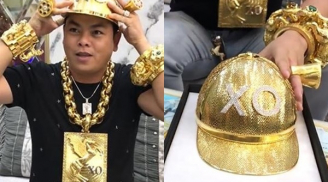 Người đàn ông đeo nhiều vàng nhất Việt Nam gây sốt khi 'tậu' mũ vàng nặng 2kg, đính tên bằng 260 viên kim cương