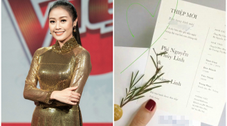 MC Phí Linh hé lộ thiệp cưới, chính thức thông báo ngày cử hành hôn lễ