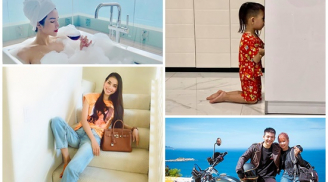 Ảnh Sao 3/7: Con trai Ốc Thanh Vân bị phạt quỳ gối, Phạm Hương lộ thân hình ốm nhom