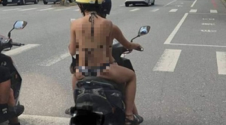 Giữa đường phố nhưng 2 cô gái trẻ thản nhiên 'mặc hở bạo' lái xe máy khiến người đi đường 'đỏ mặt'