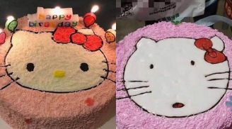 Đặt bánh hình Hello Kitty màu hồng đáng yêu, nhận hàng xong cô nàng khóc thét vì biểu cảm của chú mèo