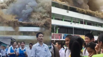Trường học bốc cháy dữ dội nhưng biểu cảm của học sinh mới khiến mọi người thấy ngỡ ngàng