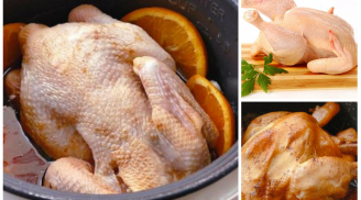 Bỏ gà vào nồi cơm điện cùng với 1 quả cam, bạn sẽ có ngay món gà thơm phức, nhìn đã muốn ăn ngay