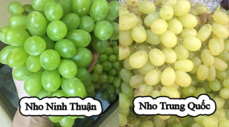 Người bán hoa quả chỉ cách đơn giản nhất để phân biệt nho Trung Quốc và nho Ninh Thuận