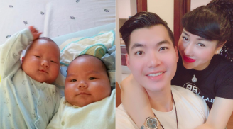 Trương Nam Thành lần đầu khoe ảnh cận mặt hai quý tử sinh đôi cực bụ bẫm khi tròn 3 tháng tuổi