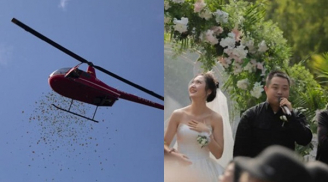 Giữa đám cưới, chú rể thuê hẳn trực thăng để làm điều này khiến cô dâu và quan khách vô cùng phấn khích